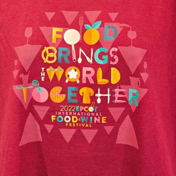 EPCOT Food and Wine Festival 2022 NWT Disney World Tee Shirt Women's XL - Picture 2 of 8